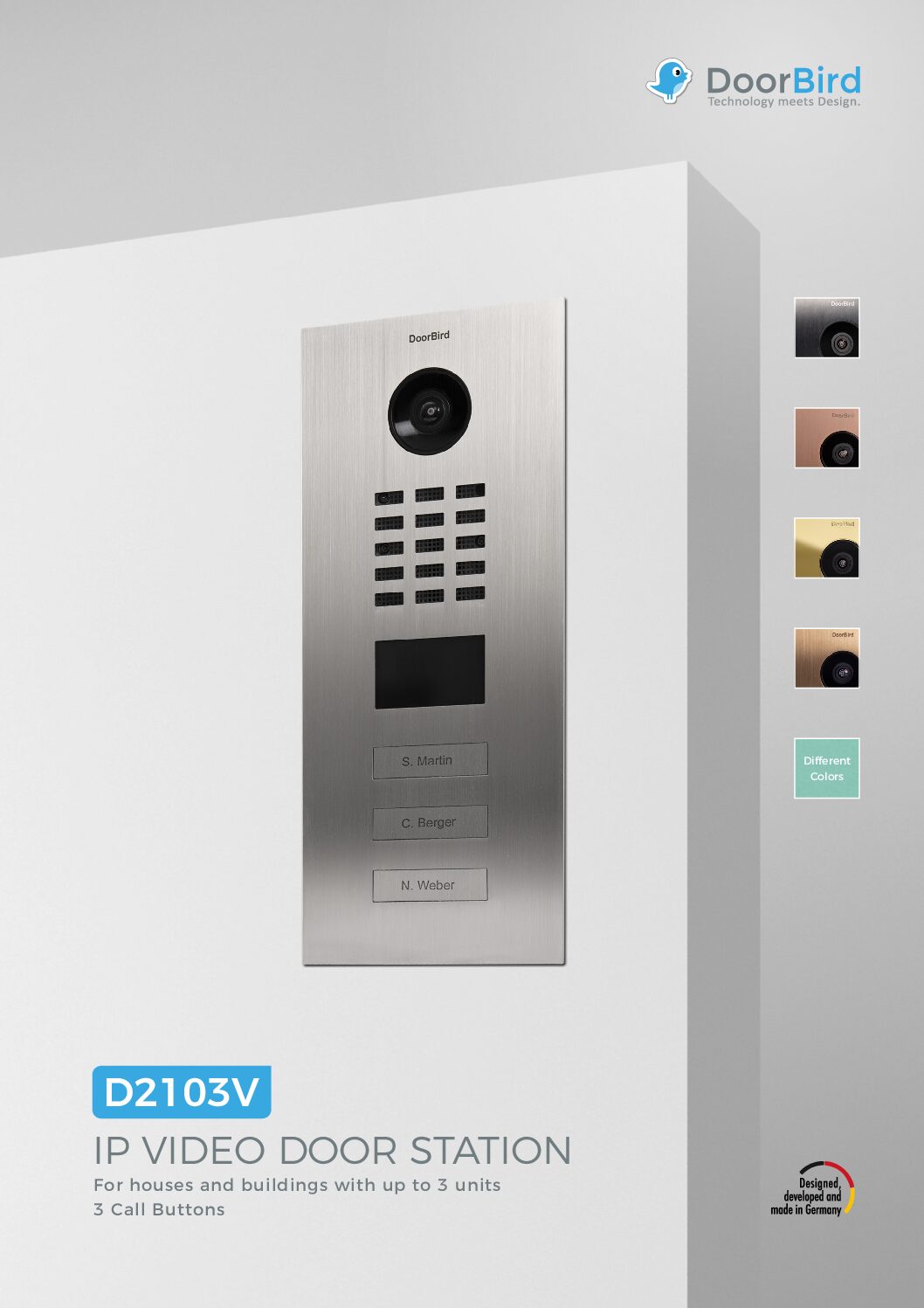 DoorBird 4260423860438 IP Video Door Station D2103V